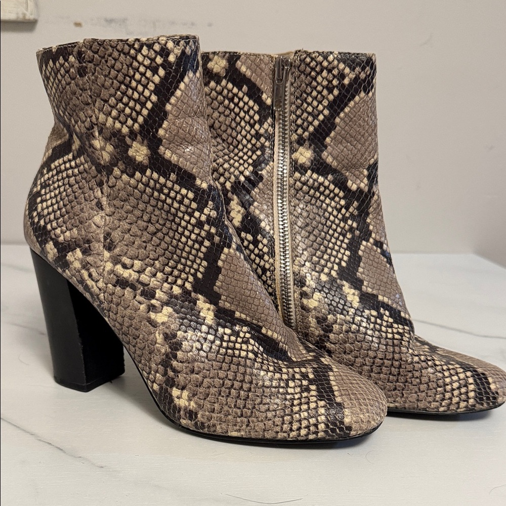 Steve Madden Brown Snakeskin Ankle Booties